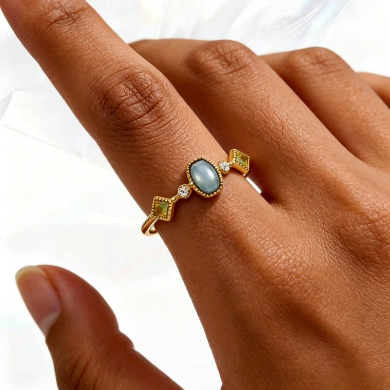Bague de la Fortune en Aigue-marine – Protection Spirituelle et Énergie Positive