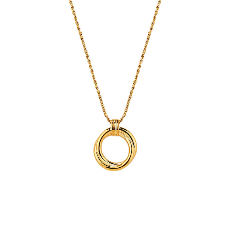 Vintage Double Circle Light Luxury Necklace, Elegant Daily Wear Jewelry