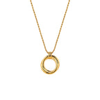 Vintage Double Circle Light Luxury Necklace, Elegant Daily Wear Jewelry