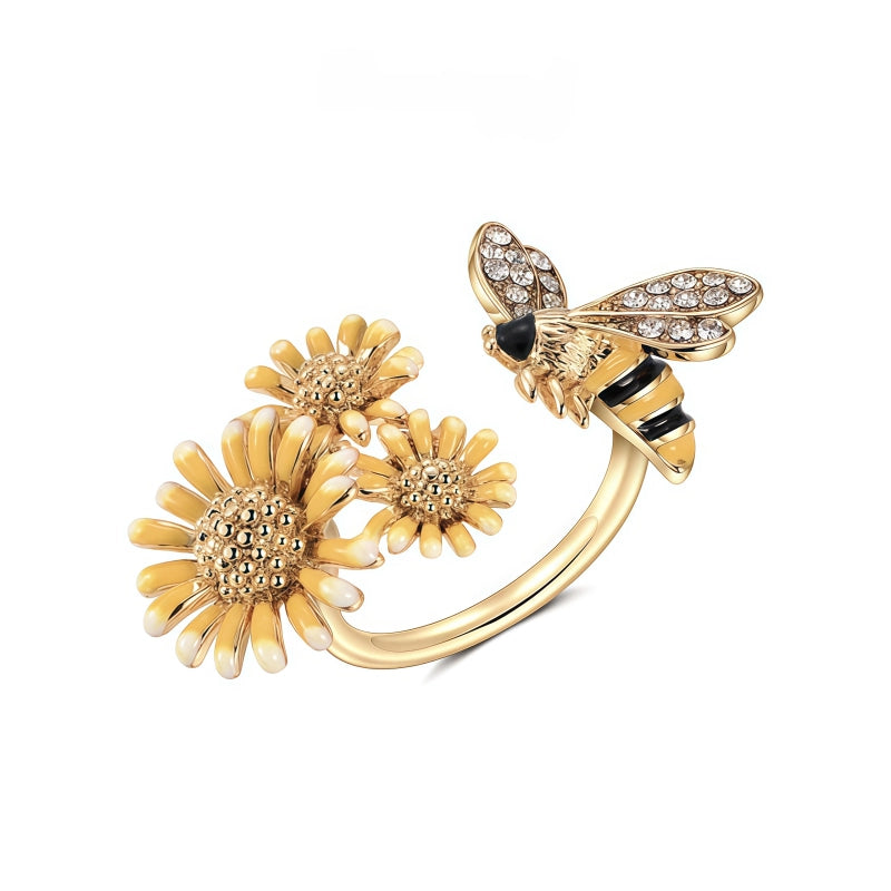 Bague ouverte Daisy Bee Crystal - Bague innocence