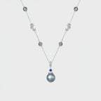 Ensemble Collier et Boucles d'Oreilles Pierre de Lune Grise & Quartz Transparent – Apaise les Émotions, Purifie l'Aura