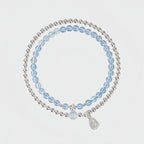 Bracelet en Argent Sterling Aigue-Marine – Active le Chakra de la Gorge, Clarté d'Expression, Attire les Bienfaiteurs