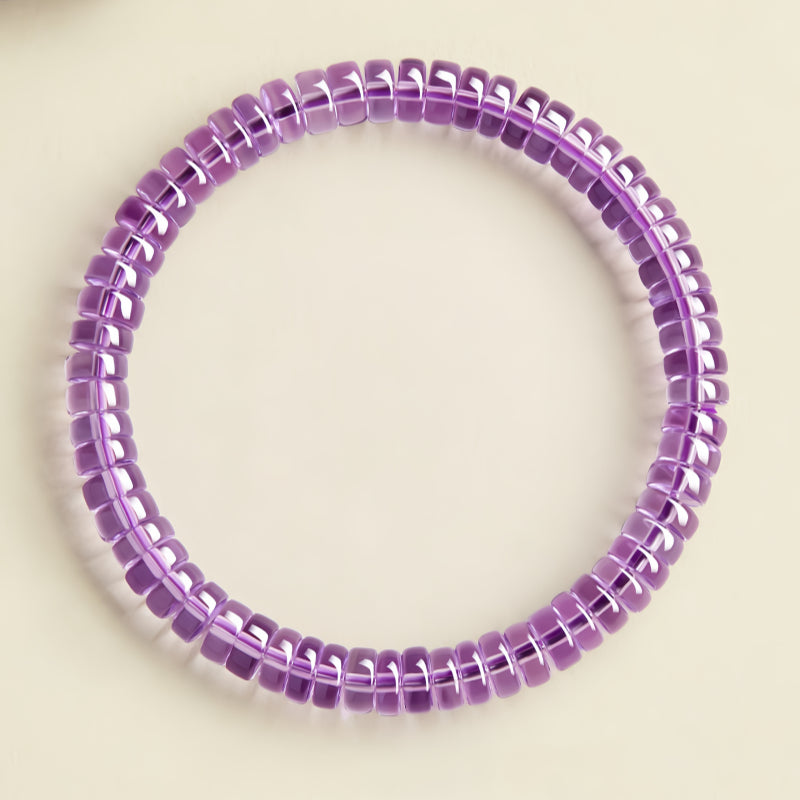 Natural Amethyst Pill Bracelet - Wisdom and Calm