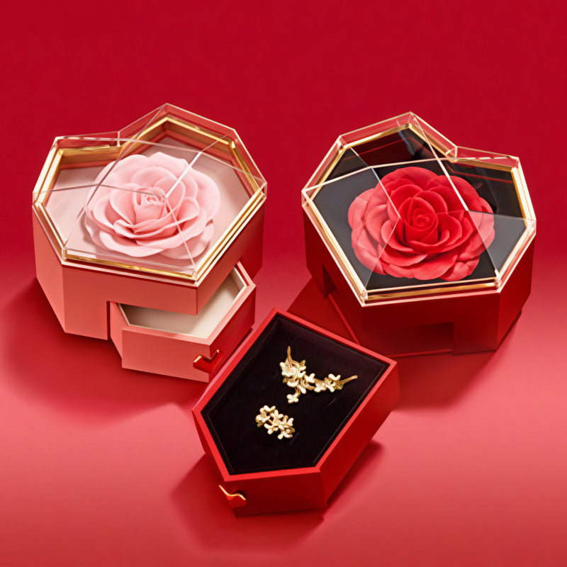 Romantic Heart Gift Box with Flower