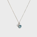 Collier pendentif gourde en aigue-marine naturelle - Équilibre l'élément eau et calme l'humeur