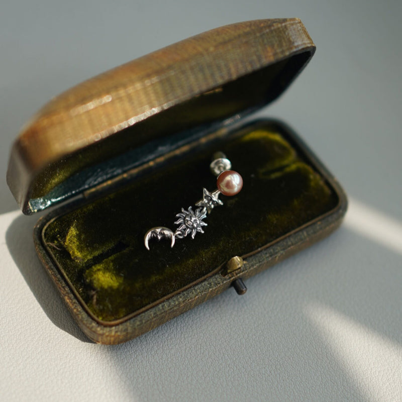 Sun-Moon-Star Pearl Earrings - Awaken Inner Intuition and Sharpness