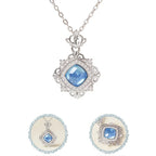 Natural Aquamarine Necklace, Pure Silver Collarbone Chain