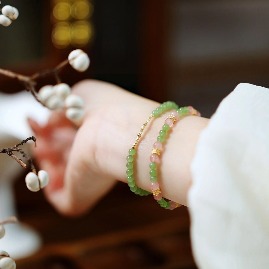 Natural Purple-Pink Jade Stackable Bracelet – Embrace Positive Energy Daily