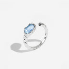 Bague Aquamarine Lava - Purification d'énergie négative