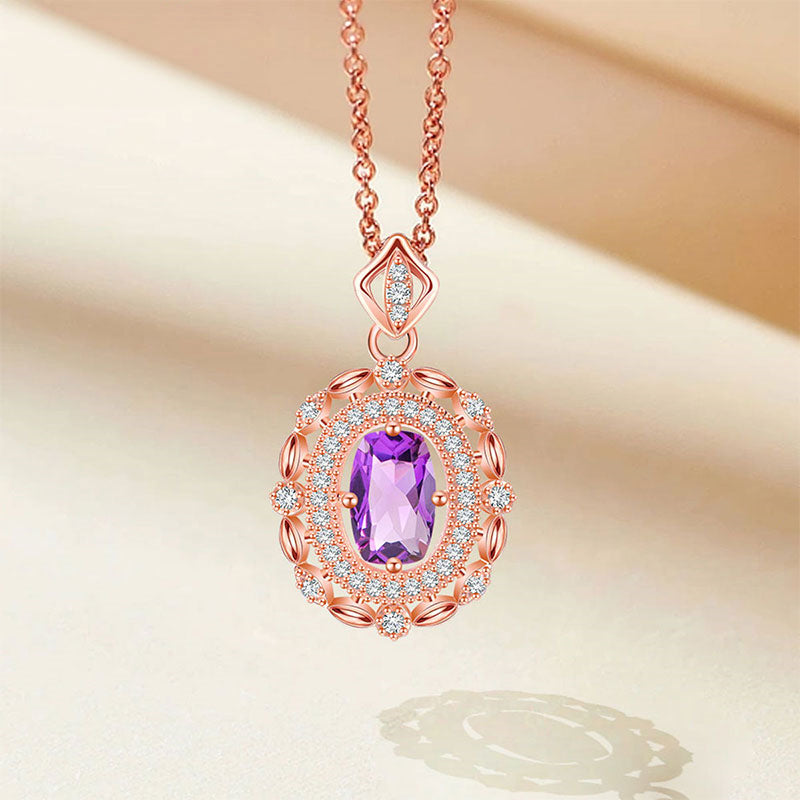 Collier en cristal naturel « Lavender Glow »