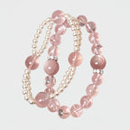 Bracelet de perles en cristal rose naturel – Attire de bonnes relations, l'amour et une aura douce