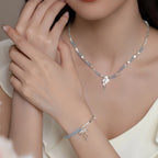 Collier en cristal de quartz clair Pendentif facetté irrégulier