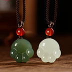 Hetian Jade Cat Paw Necklace - Cat Paw Charm for Gentle Protection