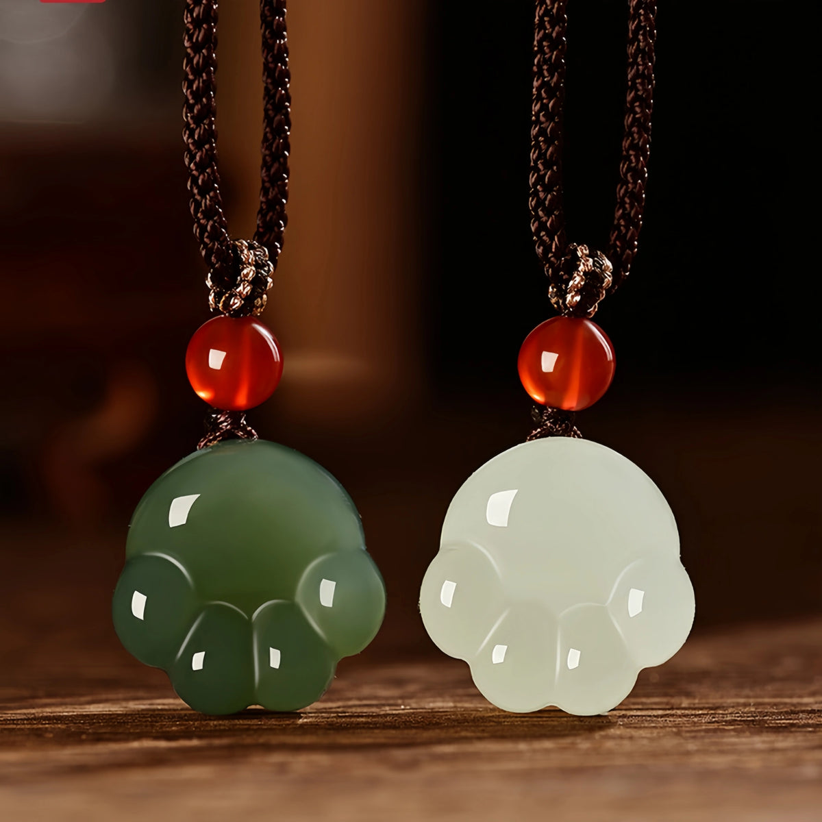 Hetian Jade Cat Paw Necklace - Cat Paw Charm for Gentle Protection