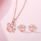 Dainty Rose‑Gold Cat‑Paw 2‑Piece Set - Cat‑Paw Protection