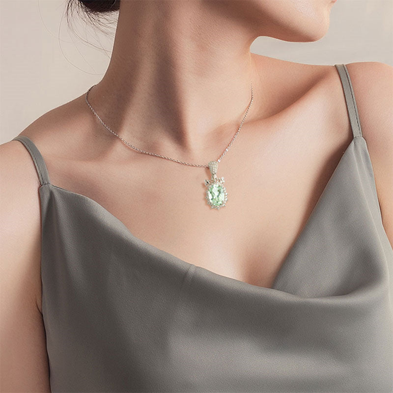 Collier en cristal naturel couronne vintage