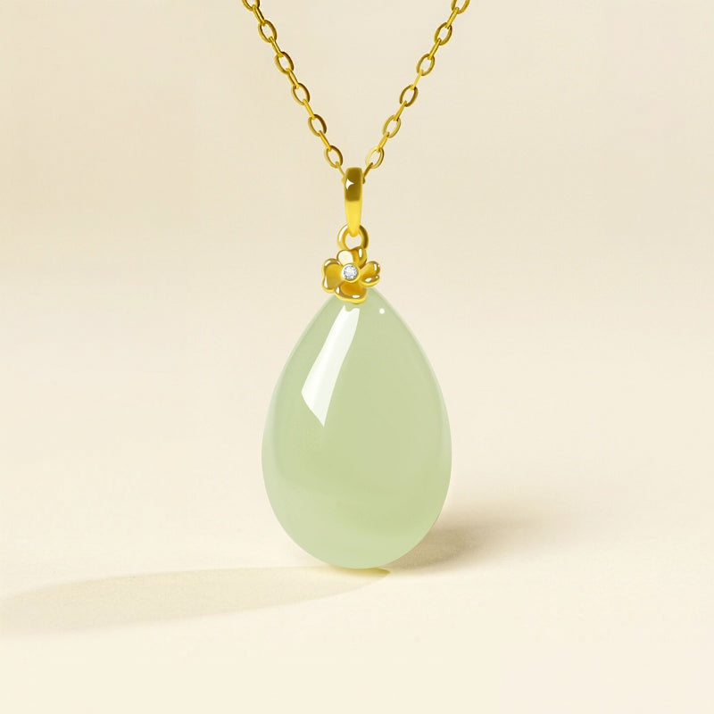 Collier en jade Hetian goutte d'eau