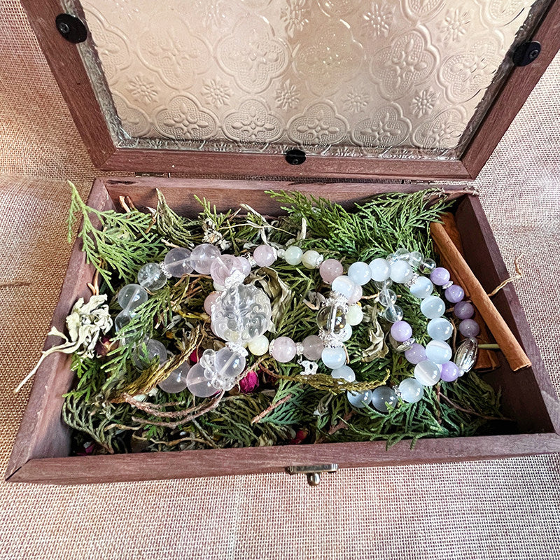 Crystal Herbal Nest Box, Crystal Cleansing & Energy‑Charging Storage Box