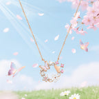 Rose Gold Crown Butterfly Necklace/Bracelet Jewelry Set - Joy and Good Fortune