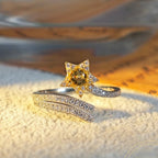 Bague enveloppante Soleil Étoile en Citrine Naturelle