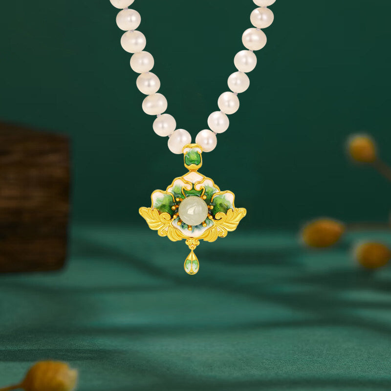 Collier Lotus Perles d'Eau Douce – Cadeau Attentionné pour Maman et Aînée