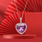 Écho du collier en cristal naturel Purple Heart