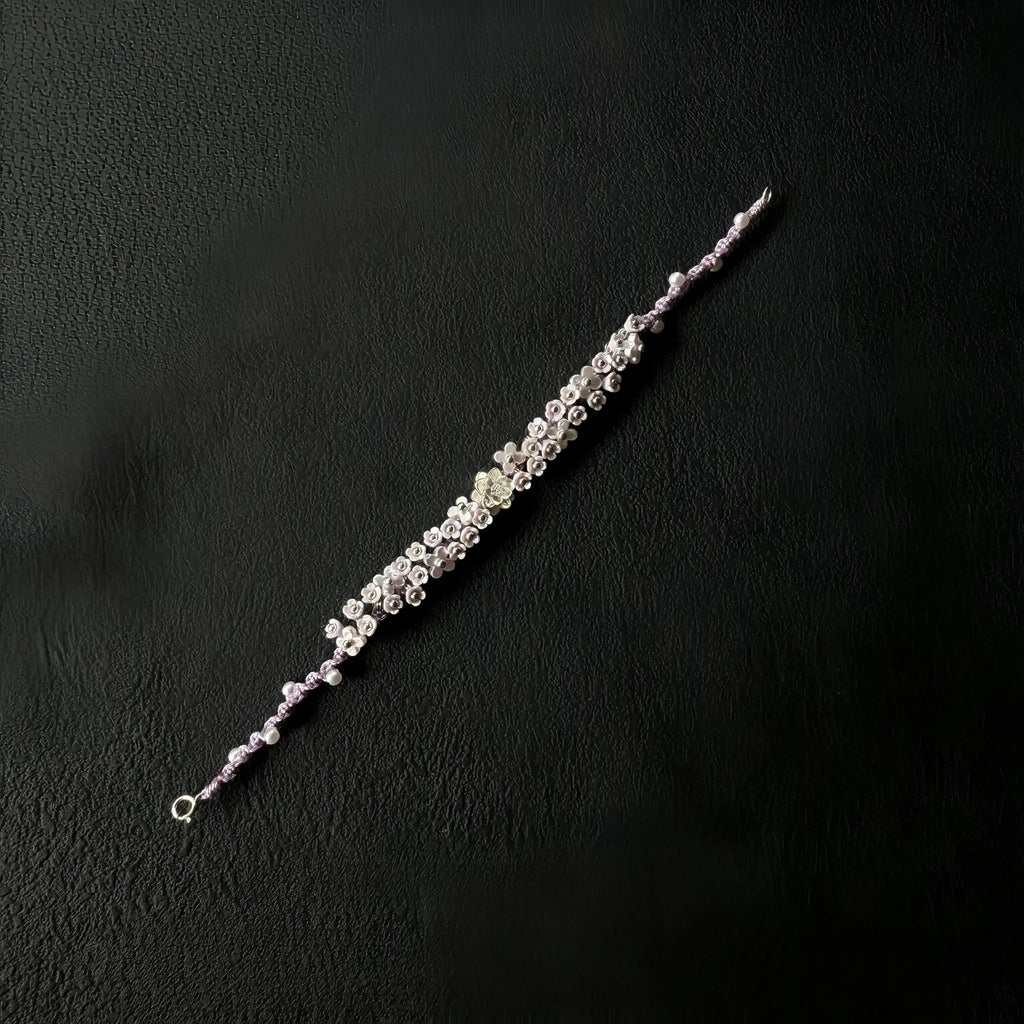 Iris Purple Lotus Woven Bracelet - Symbol of Purity & Serenity