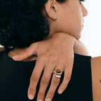 Natural Tiger Eye Stone Ring Serpentine Simple Opening Women's Ring