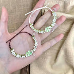 Bracelet tressé floral fait main
