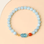 Bracelet en aigue-marine naturelle pour attirer la richesse