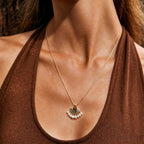 Collier en pierre œil de tigre naturelle Pendentif perle queue de paon - Succès professionnel