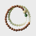 Natural Hetian Jade & Sandalwood Bracelet– Ground Spirit, Purify Aura, Attract Peace