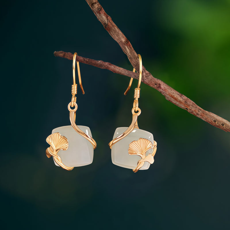 Boucles d'oreilles en jade Hetian Novum