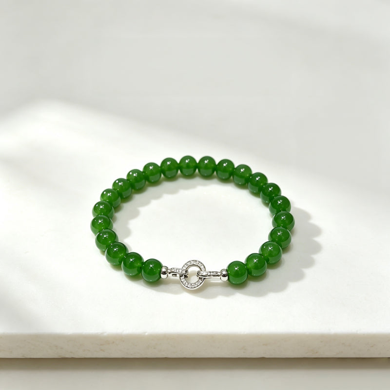 Natural Hetian Jade Bracelet - Attract Positivity, Peaceful Fortune