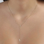 Y-Neck Custom Initial Necklace Adjustable Versatile Personalized Choker