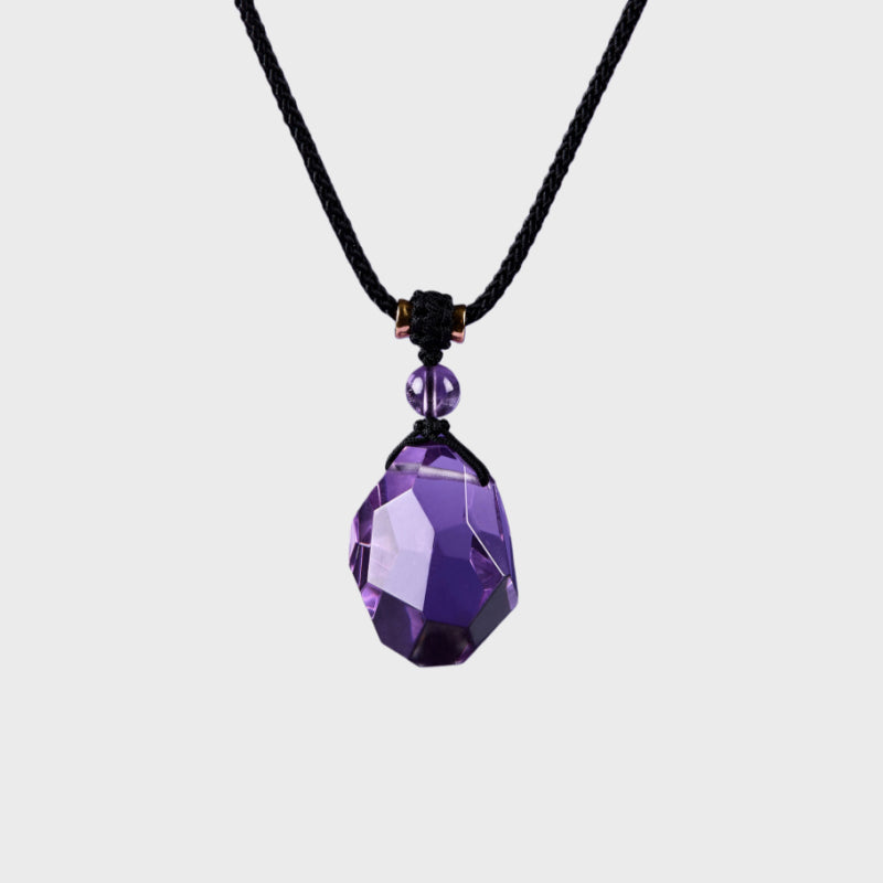 Freeform Amethyst Luck Pendant Purple Aura