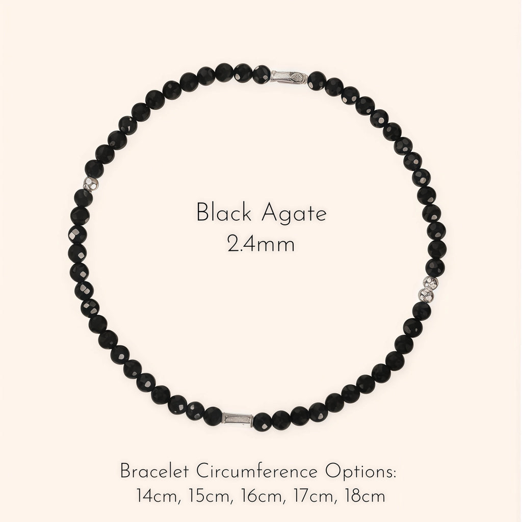 Cool Dark‑Tone Stacking Beaded Bracelets - Protection & Purification