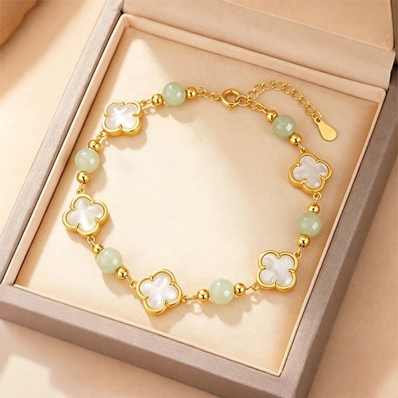 Four-Leaf Clover Bracelet，Four-Leaf Clover Clears All Bad Fortune