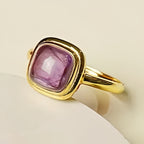 Bague en améthyste naturelle « Paix élégante et Chance »