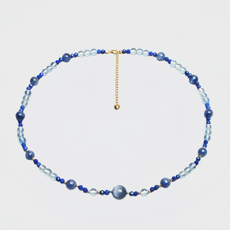 Kyanite & Aquamarine Lucky Necklace-Tide Star Blessing