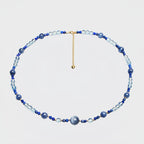 Collier porte-bonheur Cyanite et Aigue-marine - Bénédiction de l'étoile de la marée