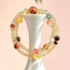 Natural Yellow Crystal Multi Treasure Lucky Multi Circle Bracelet - Positive Energy and Lasting Luck