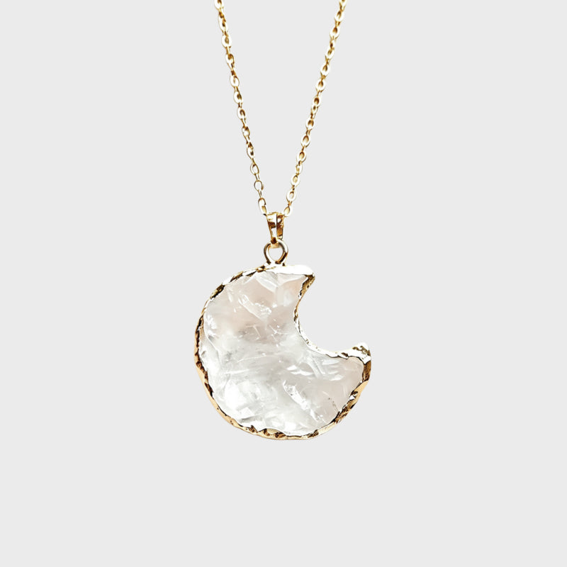 Clear Quartz Moon Dreamer Necklace – Purify Aura, Trust Intuition, Chase Your Dreams