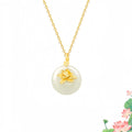 Hetian Jade Lotus & Carp Necklace - Lotus & Koi for Prosperity