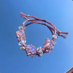 Bracelet tressé floral fait main