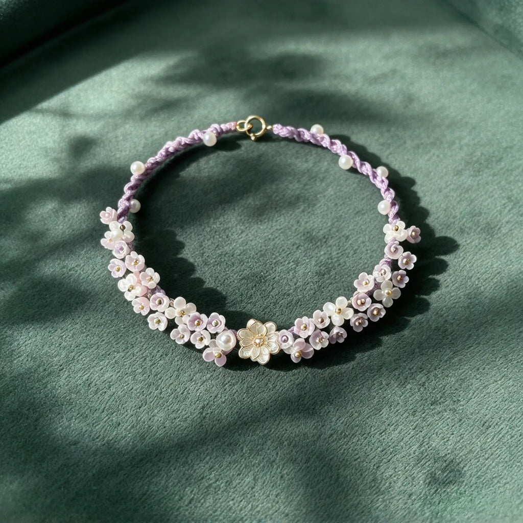 Iris Purple Lotus Woven Bracelet - Symbol of Purity & Serenity