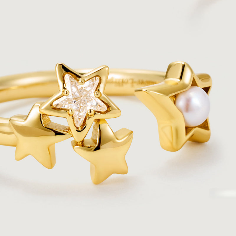 Polaris Pearl Ring – Guided by the Star, Blessed by the Light
