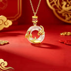 Natural Hetian Jade Ping An Kou Necklace - safety and positive blessings
