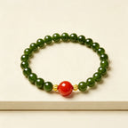 Bracelet en jade Hetian naturel Lotus Éclat Pur