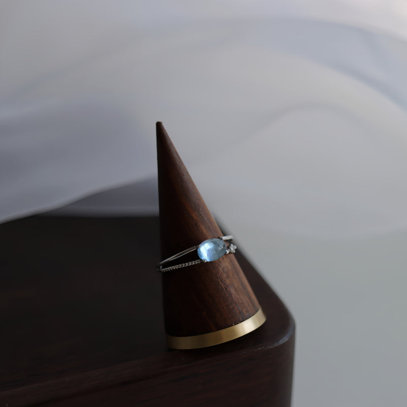 Bague Aigue-Marine Ultra-Clair – Active le Chakra de la Gorge, Expression Claire, Attire les Bienfaiteurs
